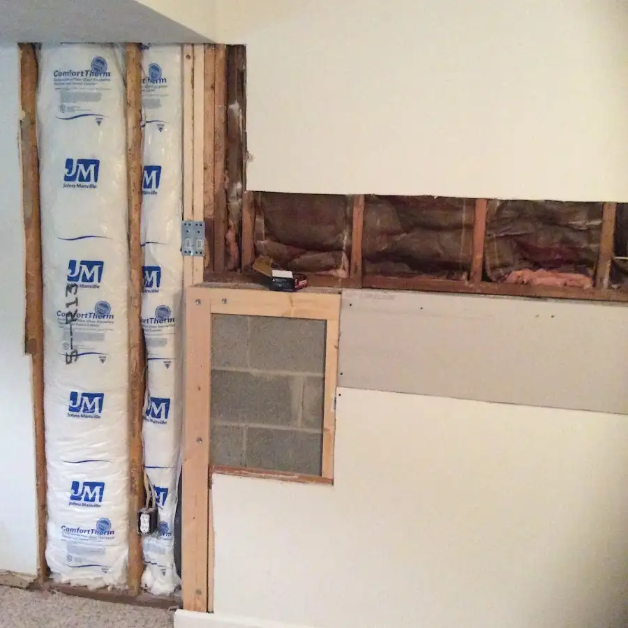 Wall insulation replacement during Basement Flood Cleanup in Lucas